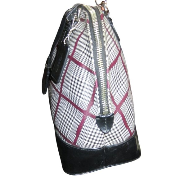 Coach 2014 Peyton Glen Plaid Printed Dome Cora Leather Satchel & Matching Wallet - Picture 3 of 16